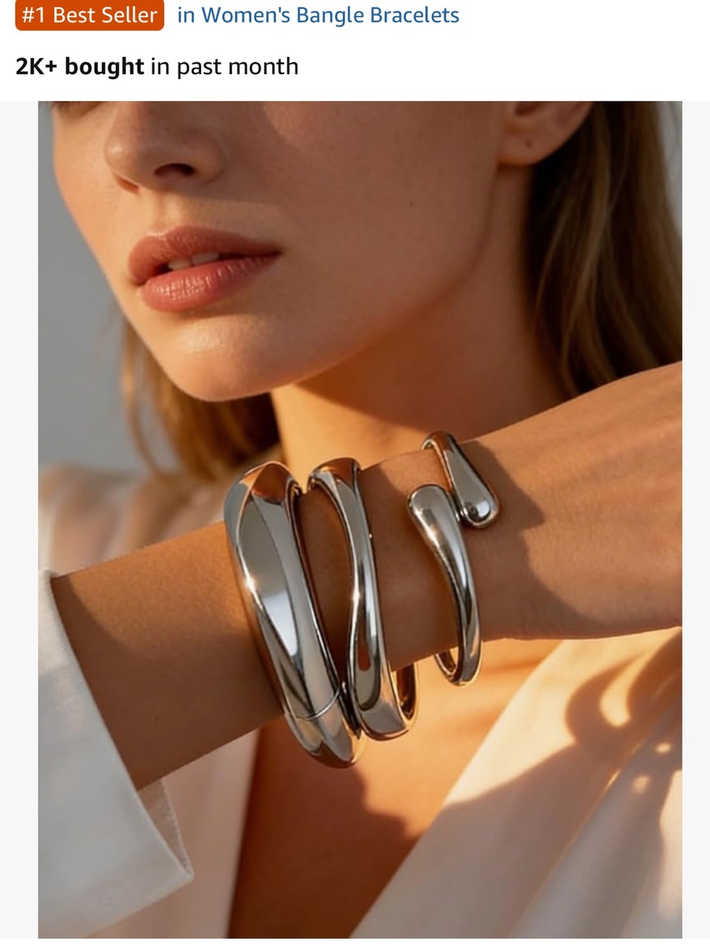 Amazon Silver Cuff Bracelet Stack - Picture 2 of 12